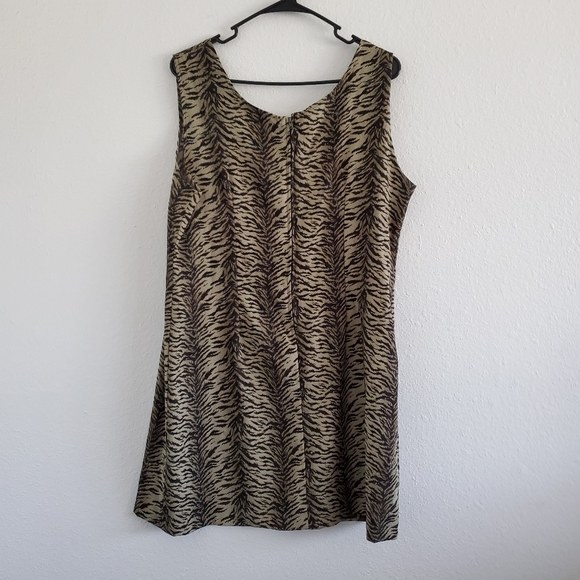 Sally Dark Olive Green Zebra Pattern Dress Suit - Picture 5 of 6